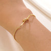 Wholesale Geometric Stainless Steel Gold Plated Knotted Snake Chain Bracelet For Women