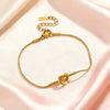 Wholesale Geometric Stainless Steel Gold Plated Knotted Snake Chain Bracelet For Women