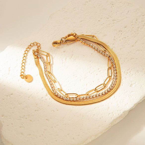 Wholesale Geometric Stainless Steel Goldplated Electroplated Fashion Women's Bracelet Jewelry