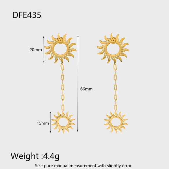 Wholesale Geometric Stainless Steel Goldplated Polished Waterproof Jewelry Set Of Necklace And Earrings For Women