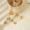 Wholesale Geometric Stainless Steel Goldplated Polished Waterproof Jewelry Set Of Necklace And Earrings For Women