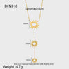 Wholesale Geometric Stainless Steel Goldplated Polished Waterproof Jewelry Set Of Necklace And Earrings For Women