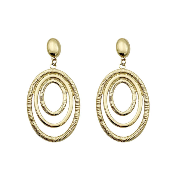 Wholesale Geometric Stainless Steel Goldplated Round Earrings For Women