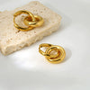 Wholesale Geometric Stainless Steel Goldplated Round Ring Pendant Hoop Earrings For Women