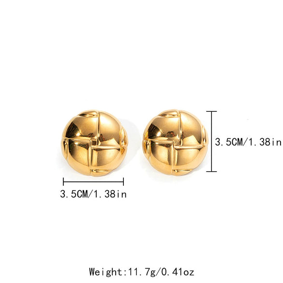 Wholesale Geometric Stainless Steel Goldplated Turtle Shell Fashion Personality Earrings For Women
