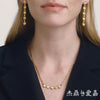 Wholesale Geometric Stainless Steel Jewelry Set With Vacuum Real Gold Plating For Women Earrings And Necklace