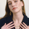 Wholesale Geometric Stainless Steel Jewelry Set With Vacuum Real Gold Plating For Women Earrings And Necklace