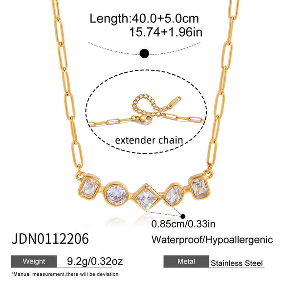Wholesale Geometric Stainless Steel Jewelry Set With Vacuum Real Gold Plating For Women Earrings And Necklace