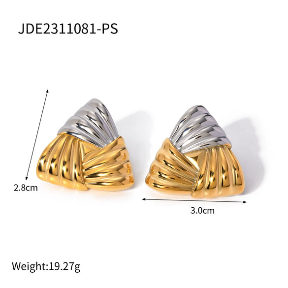 Wholesale Geometric Stainless Steel Jewelry With Gold And Silver Color Matching And Electroplating Design