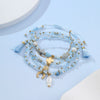 Wholesale Geometric Stainless Steel 18K Electroplated Beaded Bracelets For Women