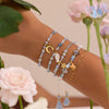 Wholesale Geometric Stainless Steel 18K Electroplated Beaded Bracelets For Women