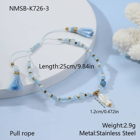 Wholesale Geometric Stainless Steel 18K Electroplated Beaded Bracelets For Women