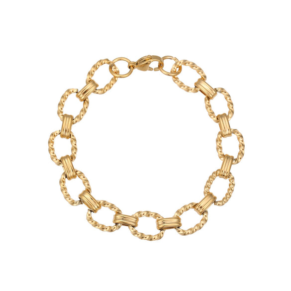 Wholesale Geometric Stainless Steel 18K Electroplated Hiphop Punk Bracelet For Men And Women