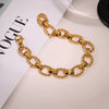 Wholesale Geometric Stainless Steel 18K Electroplated Hiphop Punk Bracelet For Men And Women