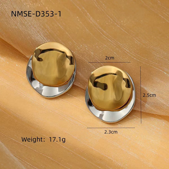 Wholesale Geometric Stainless Steel 18K Gold And Silver Electroplated Earrings For Women