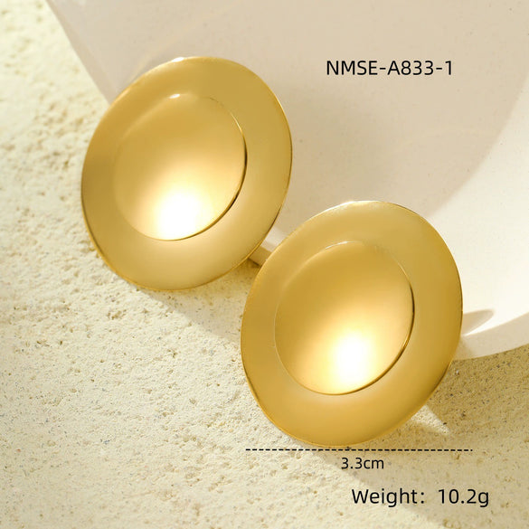 Wholesale Geometric Stainless Steel 18K Gold And Silver Electroplated Earrings For Women