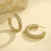 Wholesale Geometric Stainless Steel 18K Gold And Silver Electroplated Earrings For Women