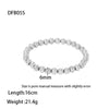 Wholesale Geometric Stainless Steel 18K Gold Beads Elastic Electroplated Bracelet Jewelry