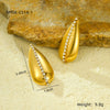 Wholesale Geometric Stainless Steel 18K Gold Electroplated Diamondencrusted Women's Earrings
