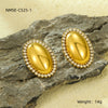 Wholesale Geometric Stainless Steel 18K Gold Electroplated Diamondencrusted Women's Earrings