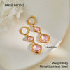 Wholesale Geometric Stainless Steel 18K Gold Electroplated Ear Cuffs For Women With Crystal Splicing Design