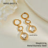 Wholesale Geometric Stainless Steel 18K Gold Electroplated Ear Cuffs For Women With Crystal Splicing Design