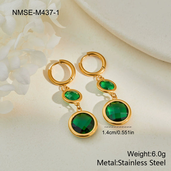 Wholesale Geometric Stainless Steel 18K Gold Electroplated Ear Cuffs For Women With Crystal Splicing Design