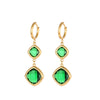 Wholesale Geometric Stainless Steel 18K Gold Electroplated Ear Cuffs For Women With Crystal Splicing Design