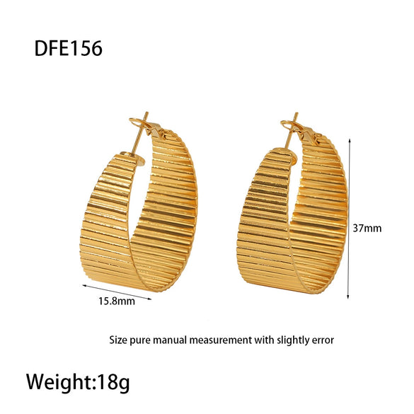 Wholesale Geometric Stainless Steel 16K Gold Electroplated Oval Ear Buckle Earrings For Women