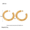 Wholesale Geometric Stainless Steel 16K Gold Electroplated Oval Ear Buckle Earrings For Women