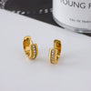Wholesale Geometric Stainless Steel 18K Gold Electroplated Rhinestone Earrings For Women Casual Style