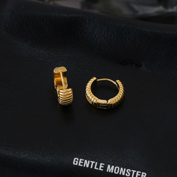 Wholesale Geometric Stainless Steel 18K Gold Electroplated Rhinestone Earrings For Women Casual Style