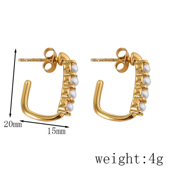 Wholesale Geometric Stainless Steel 18K Gold Electroplated Women's Earrings