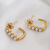 Wholesale Geometric Stainless Steel 18K Gold Electroplated Women's Earrings
