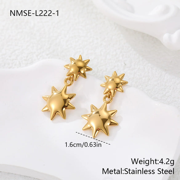 Wholesale Geometric Stainless Steel 18K Gold Electroplated Women's Earrings