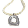 Wholesale Geometric Stainless Steel 18K Gold Plated Braided Rope Square Cut Out Pendant Necklace For Women