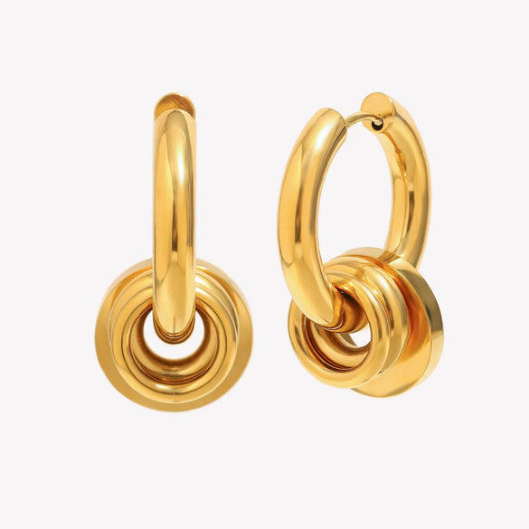 Wholesale Geometric Stainless Steel 18K Gold Plated Casual Earrings For Women