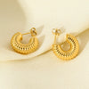 Wholesale Geometric Stainless Steel 18K Gold Plated Cshaped Earrings For Women