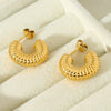 Wholesale Geometric Stainless Steel 18K Gold Plated Cshaped Earrings For Women