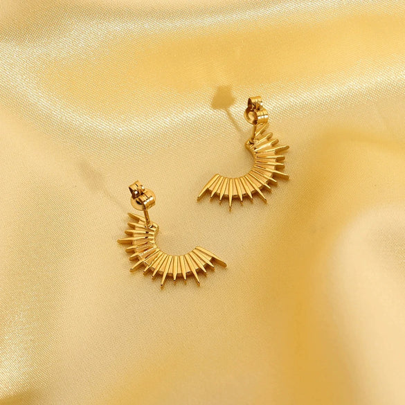 Wholesale Geometric Stainless Steel 18K Gold Plated Earrings For Women Luxury Accessories