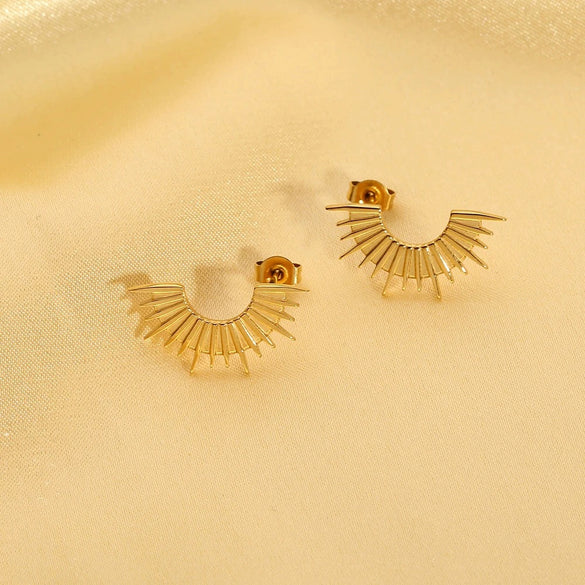 Wholesale Geometric Stainless Steel 18K Gold Plated Earrings For Women Luxury Accessories