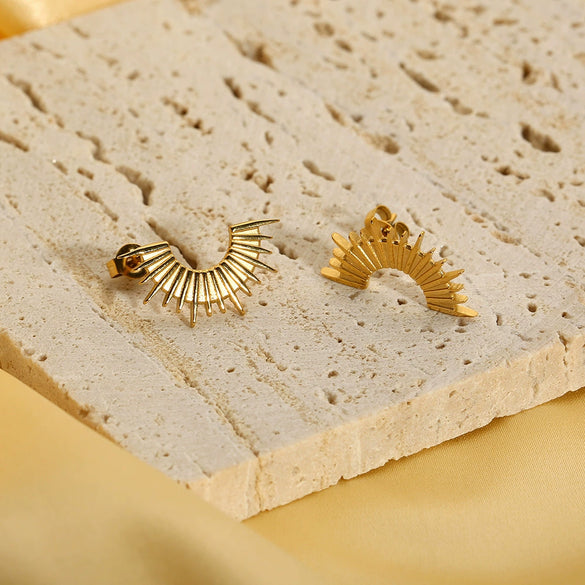 Wholesale Geometric Stainless Steel 18K Gold Plated Earrings For Women Luxury Accessories