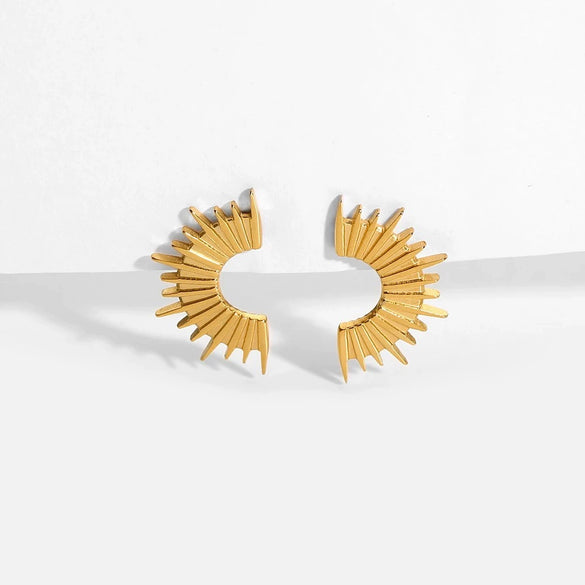 Wholesale Geometric Stainless Steel 18K Gold Plated Earrings For Women Luxury Accessories