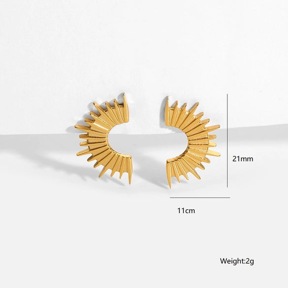 Wholesale Geometric Stainless Steel 18K Gold Plated Earrings For Women Luxury Accessories