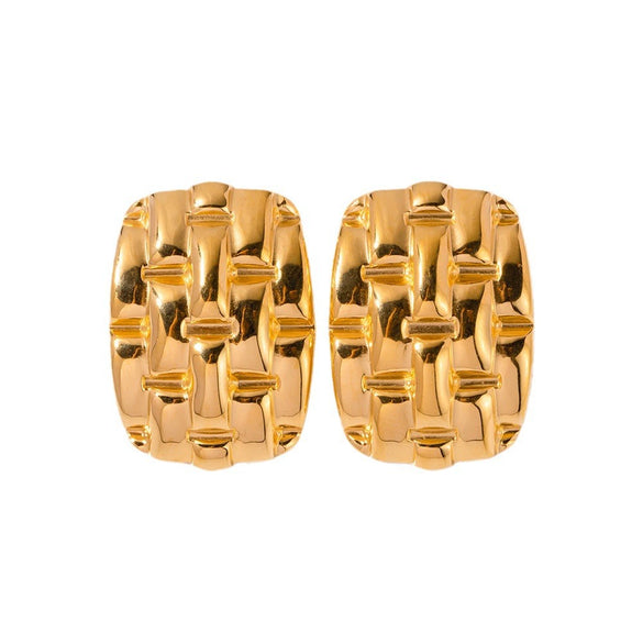 Wholesale Geometric Stainless Steel 18K Gold Plated Earrings For Women