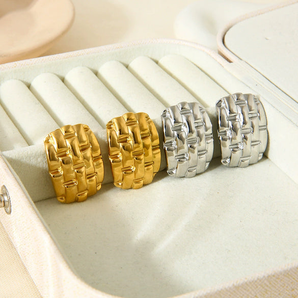 Wholesale Geometric Stainless Steel 18K Gold Plated Earrings For Women