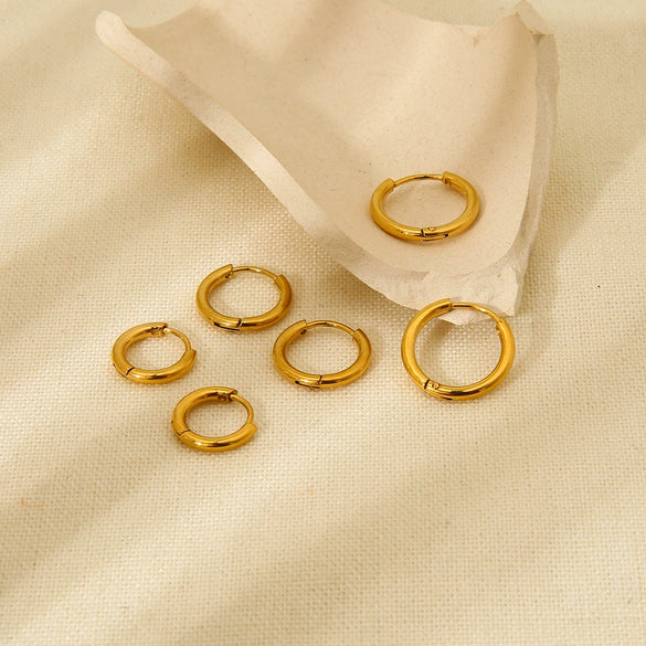 Wholesale Geometric Stainless Steel 18K Gold Plated Earrings For Women