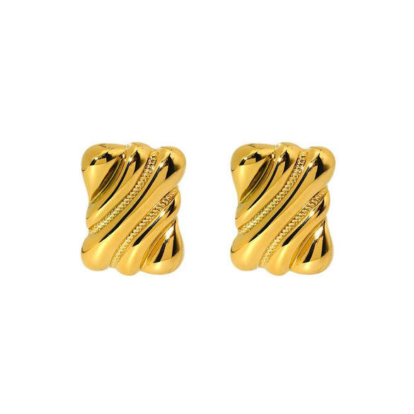 Wholesale Geometric Stainless Steel 18K Gold Plated Earrings For Women