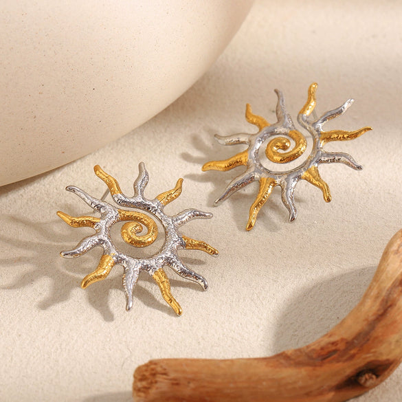 Wholesale Geometric Stainless Steel 18K Gold Plated Earrings For Women