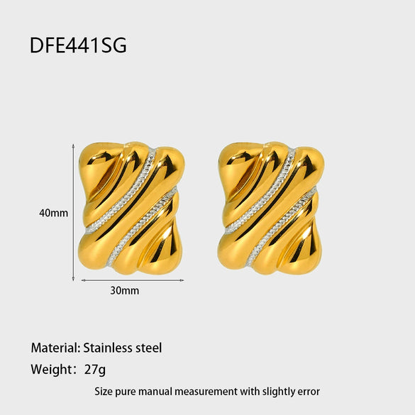 Wholesale Geometric Stainless Steel 18K Gold Plated Earrings For Women